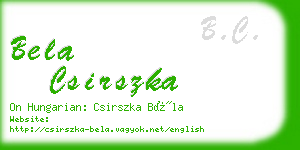 bela csirszka business card